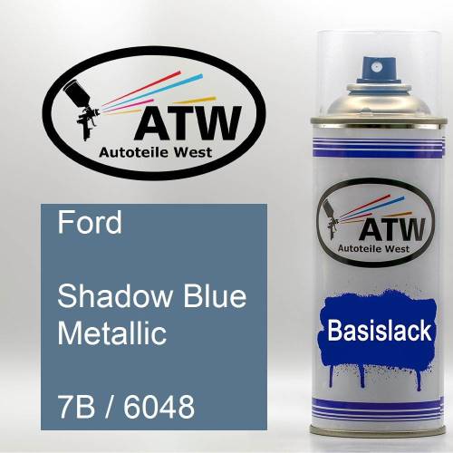 Ford, Shadow Blue Metallic, 7B / 6048: 400ml Sprühdose, von ATW Autoteile West.